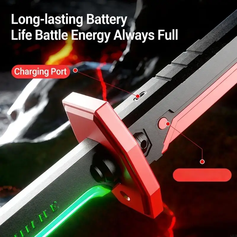 Giocattolo per bambini con spade luce scintillante con effetti LED colorati e caratteristiche nebbia sonora per attività