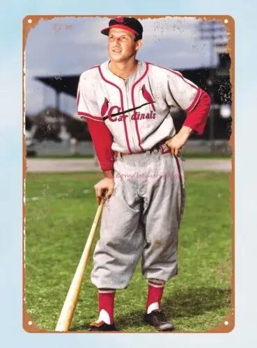 Stan Musial baseball players tin sign metal wall deco