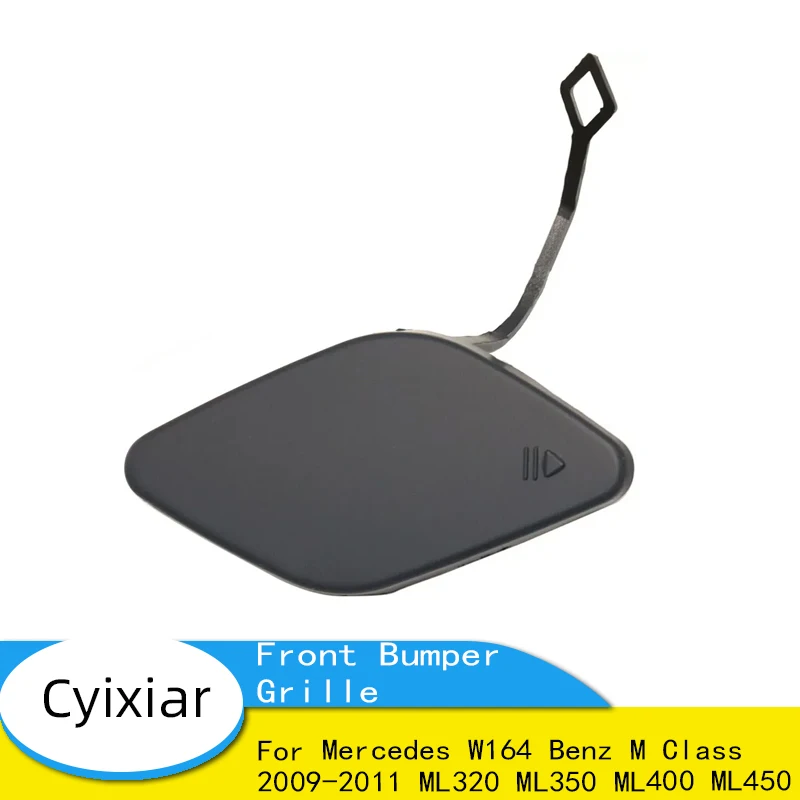 1648853423 New Front Bumper Tow Hook Cover Cap Black for Mercedes W164 Benz M Class 2009-2011 ML320 ML350 ML400 ML450