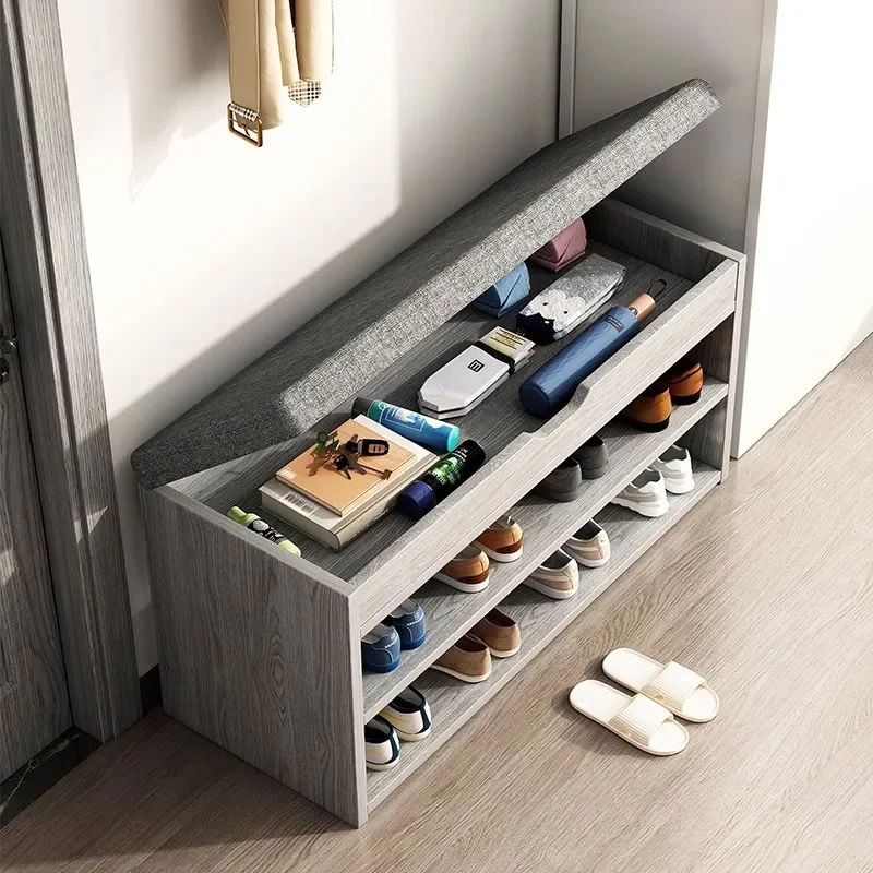 

Shoe changing stool at the door of the home, shoe cabinet can be seated at the door, shoe rack, stool integrated entranc