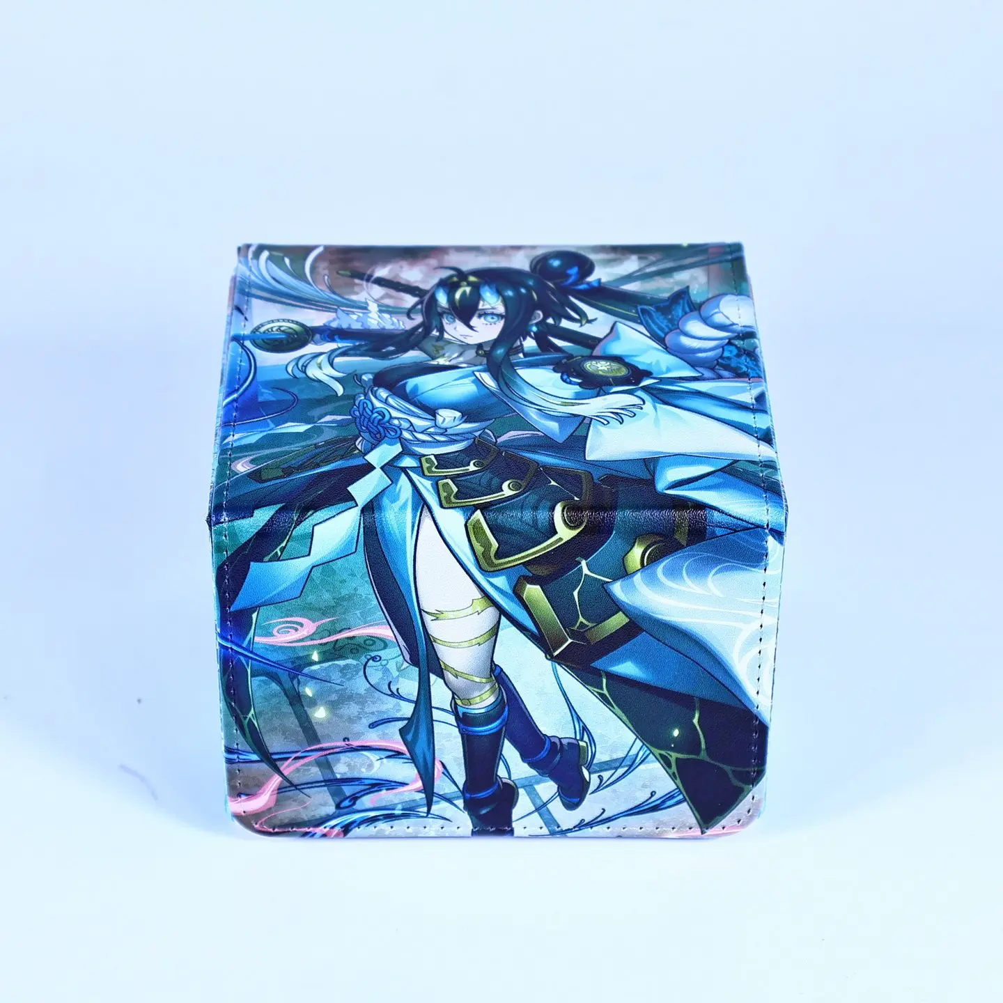 Yu-Gi-Oh! Diy Board Game Card Box Mikumari The Sealing Deity Ashtra PU Magnetic Large-capacity Game Collection Card Storage Box view 3