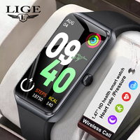 LIGE 2025 1.47” HD Smart Watch Women's Sports Fitness Bracelet Thermometer Health Monitor Waterproof Women Smartwatch For Xiaomi