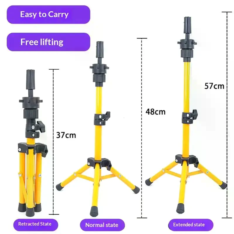 

1Pcs Metal Wig Mannequin Head Tripod Stand Wig Stand Tripod For Hairdressing Training Head Adjustable Wig Tripod Stand