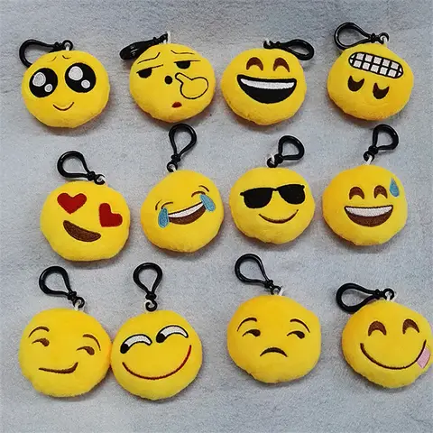 10 Pcs Cute Cartoon Keychain Fur Ball Plush KeyChain Keyring Women Handbag Car Key Holder Bag Pendant Toys for Kids Gift