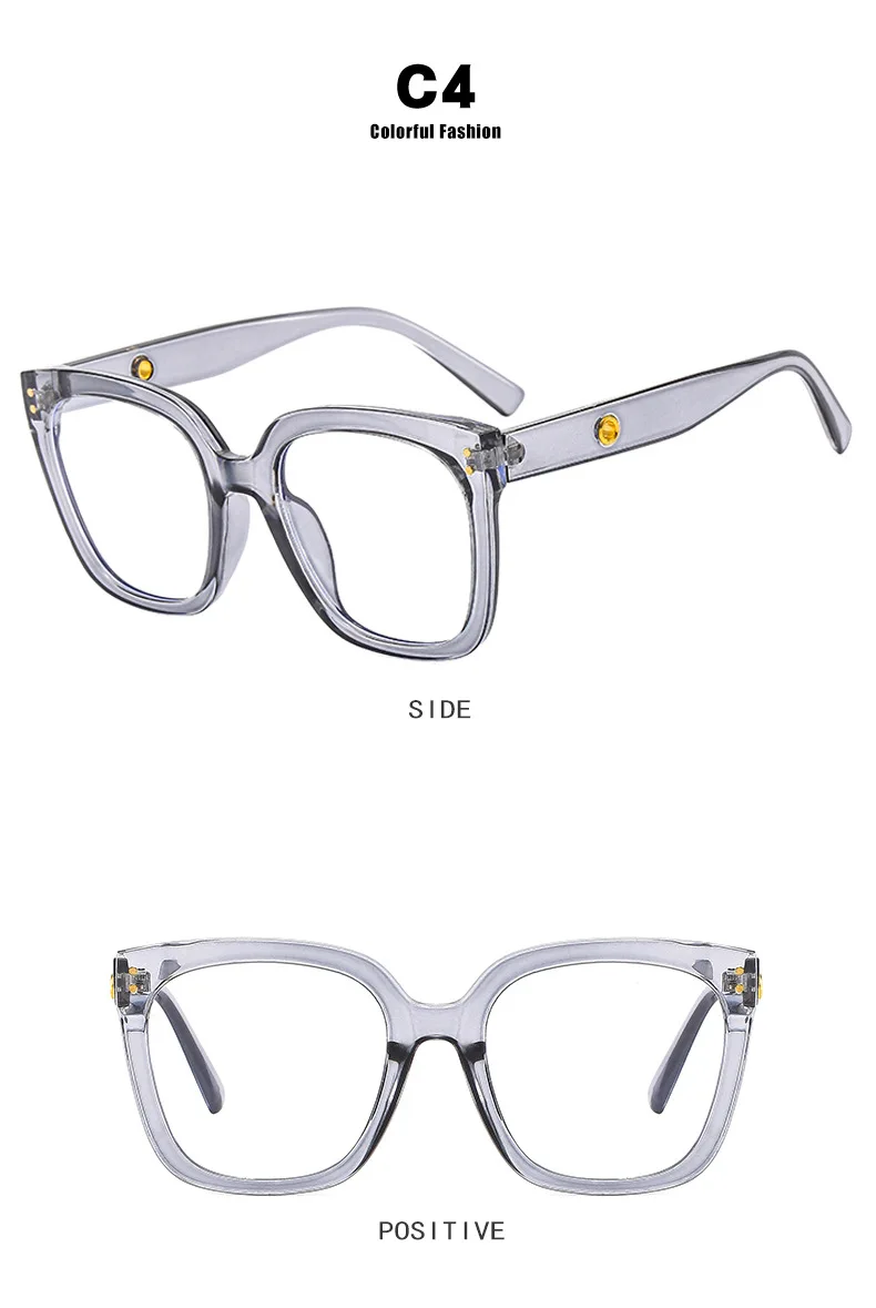 Neue Marke Design Mode übergroße quadratische Brille Frauen Rahmen photo chrome Anti-Blaulicht Computer Hyperopie Lesebrille – Detail 11