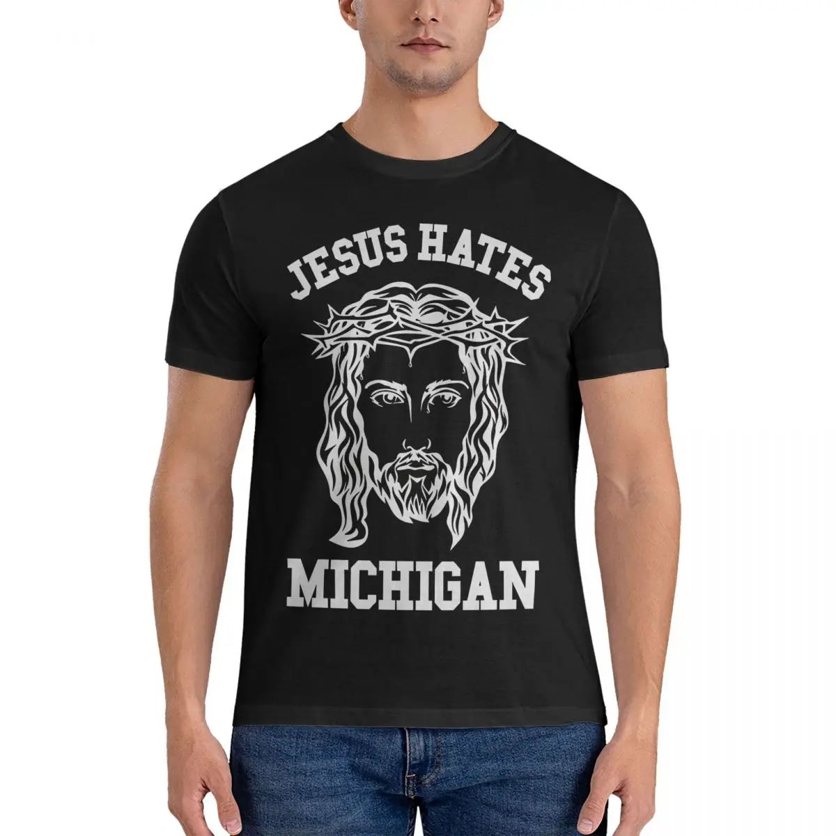 Sign T Shirts Men's 100% Cotton Vintage T-Shirts Round Neck J-Jesus Tees Short Sleeve Tops Graphic