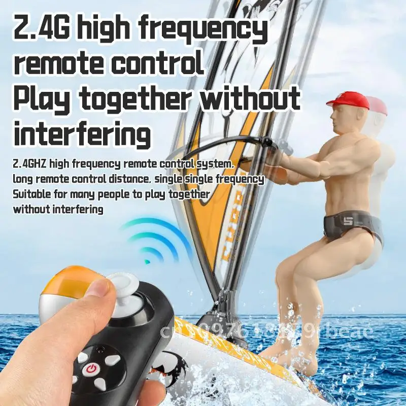 Nueva vela teledirigida, surf competitivo, remo, conducción de alta y baja velocidad, impermeable equilibrado, barco de juguete iluminado