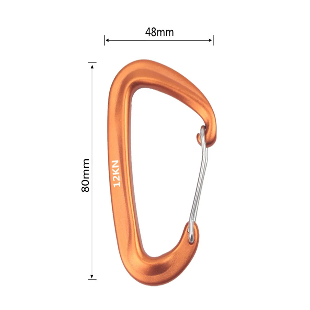 1pc 12KN Professional Climbing Carabiner D Shape Aluminum Safety Lock Outdoor Climbing Ascend Mountaineering Equipment