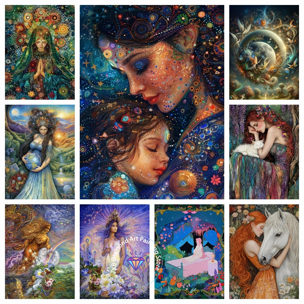 

Magical Landscape Nordic Style 5D DIY AB Diamond Painting Kit Tale Myth Girl Diamond Handmade Art Gift Home Decoration