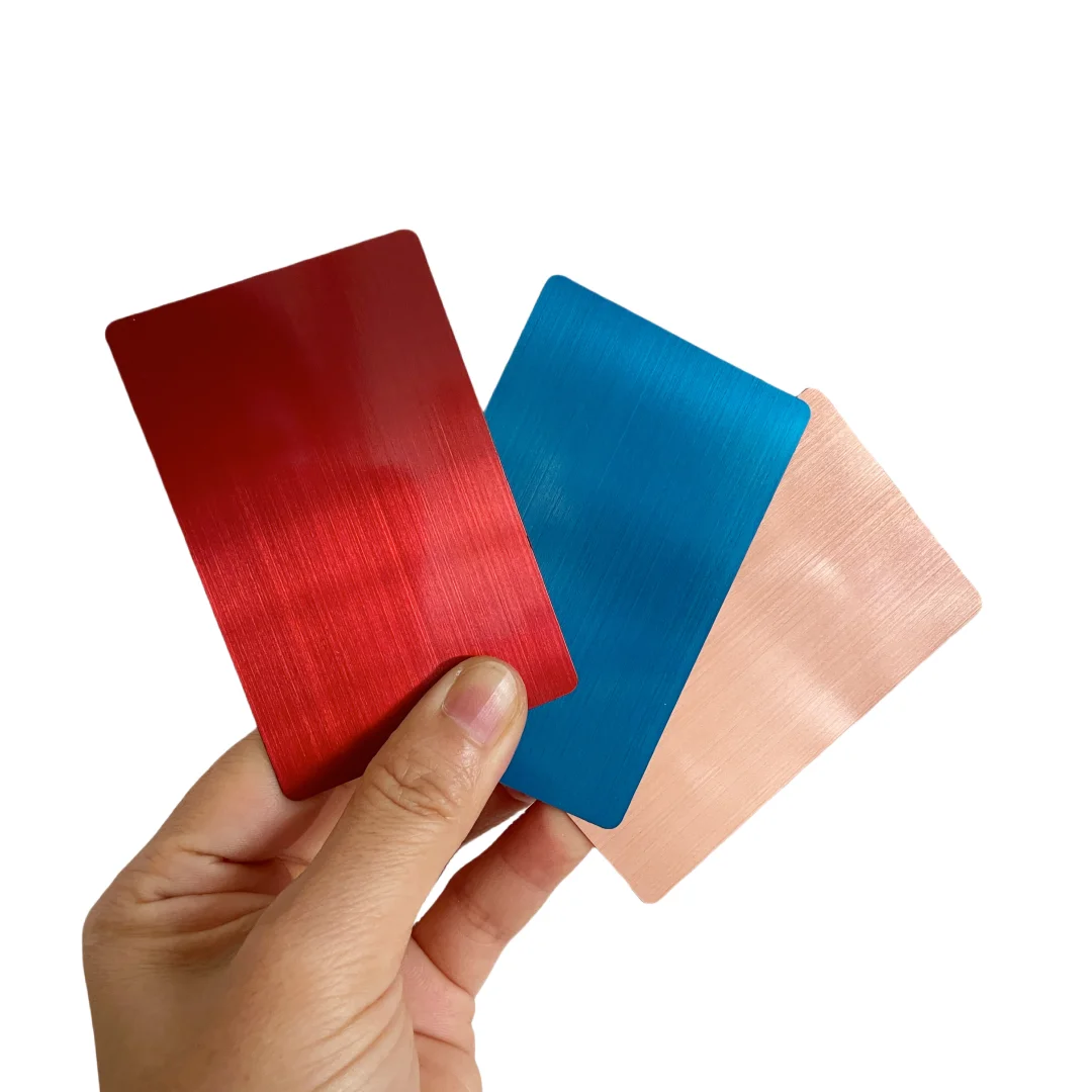 Customized inquiry Wholesale Custom Brush Blank Metal Business Cards 0.8MM for Laser Engraving