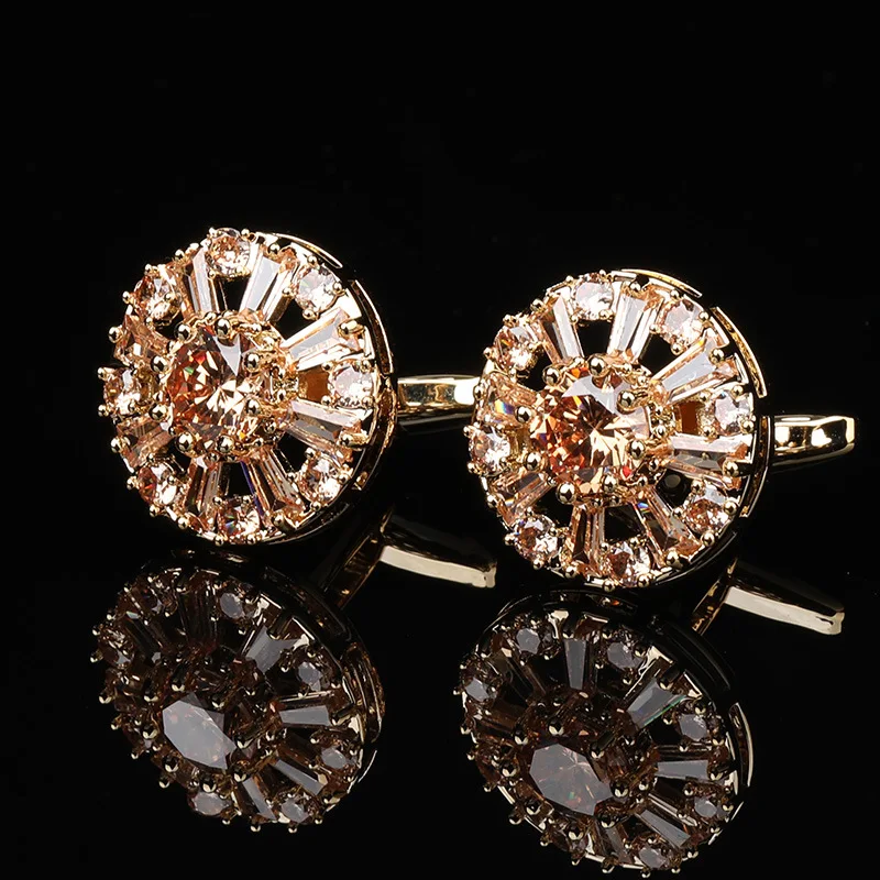 أزرار أكمام كريستالية للرجال لحفلات الزفاف، إكسسوارات قميص رسمية أنيقة للأعمال، هدية لعيد الأب والعريس #2