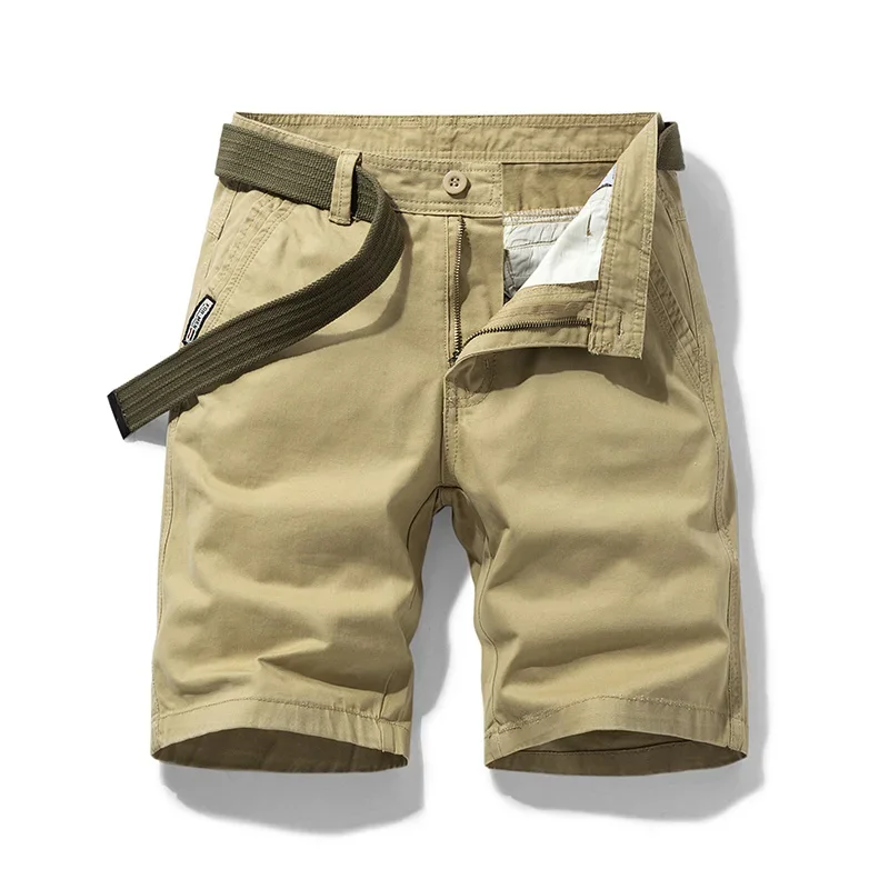 New Summer Men Cargo Shorts Cotton Casual Mens Shorts Pants Jogger Military Solid Straight Cargo Shorts Men Brand Clothing ZL180