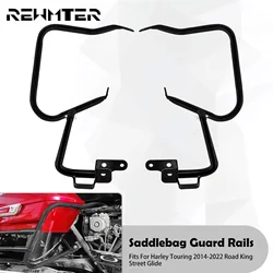 Motorcycle Rear Saddlebag Bracket Guards Support Bars Kit Black For Harley Touring Electra Street Glide Road King FLHT 2014-2022