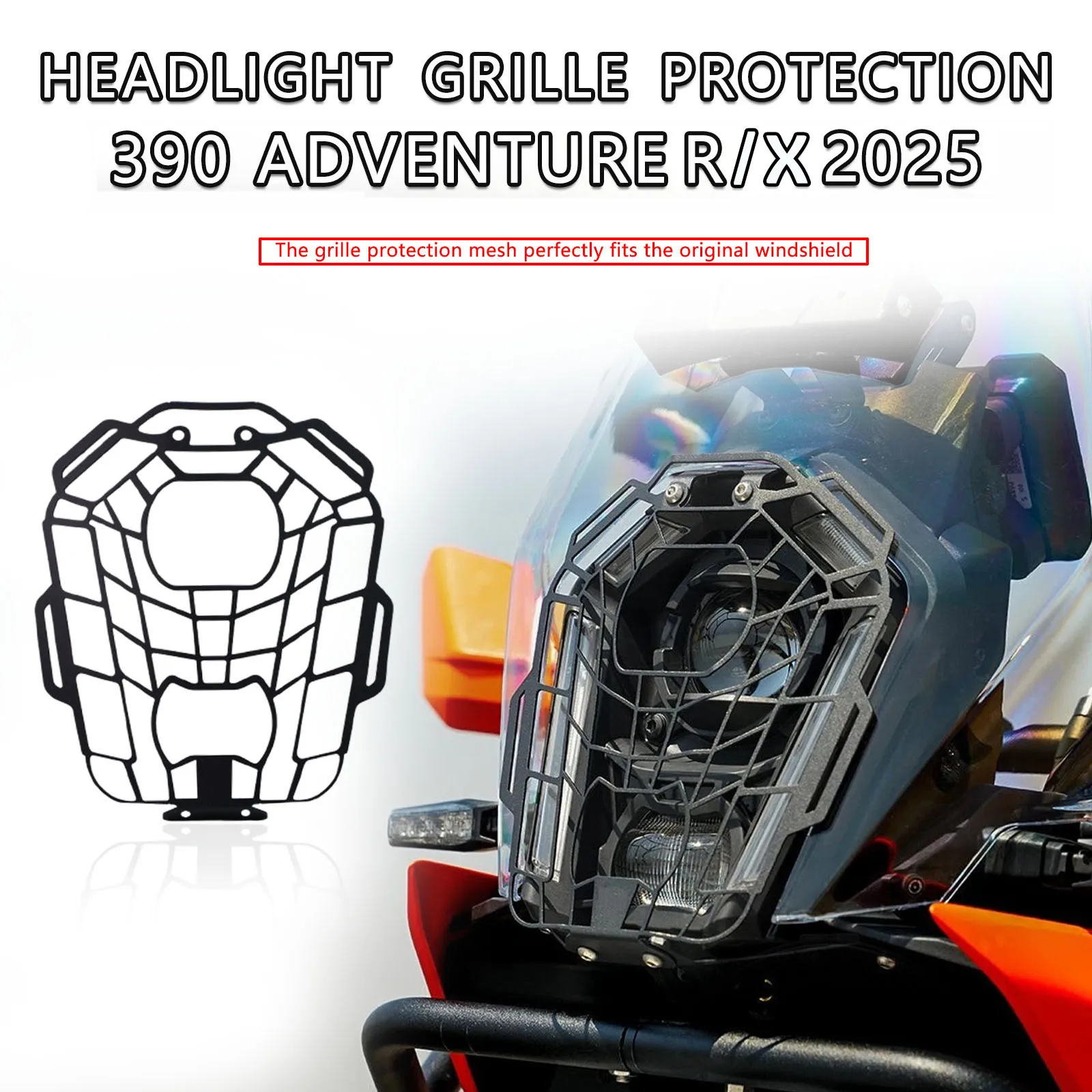 

Для KTM 390 ADVENTURE R 2025 390 ADVENTURE X сетка для фар мотоцикла, защитная решетка для фар 390 ADV R X