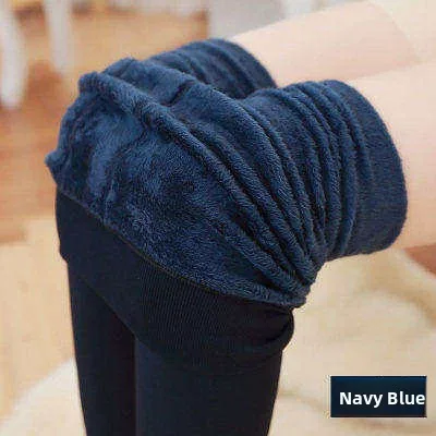 Thickened Fleece High Waist One-Piece Leggings Women's Winter Outerwear Super Warm Long Pants Extra Thick Cotton Trousers Sli...