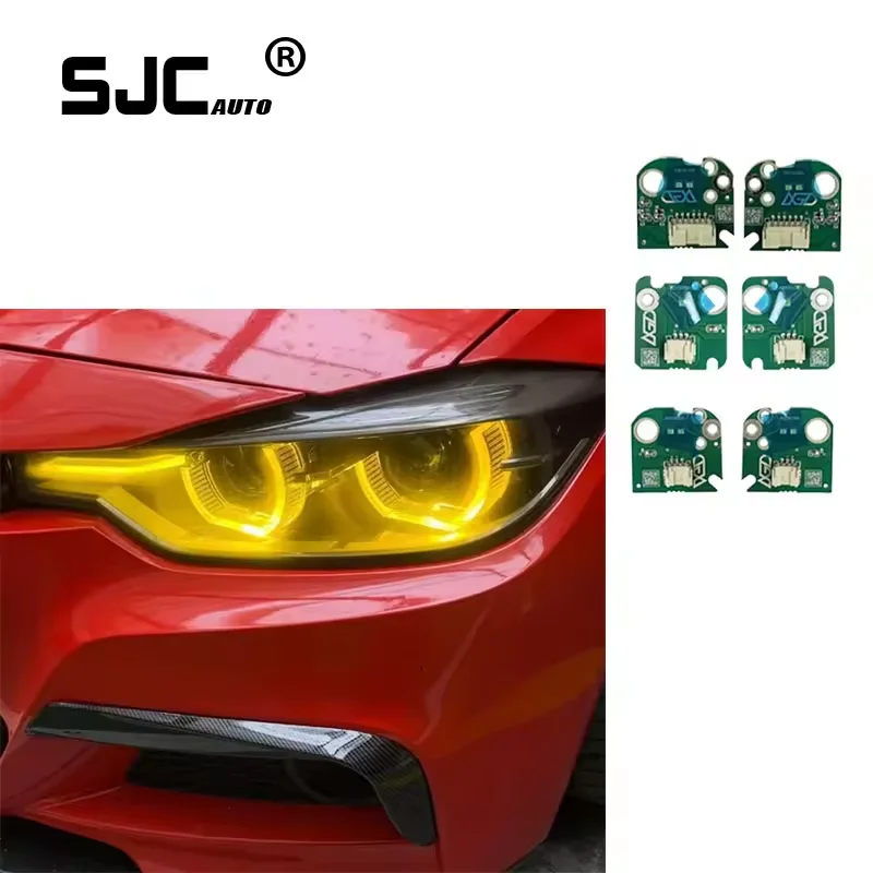 SJC Auto New Yellow Lemon LED Boards Headlights for BMW 3-series F30 (2016-2018 LCI LED ONLY) LED DRL Module Upgrade