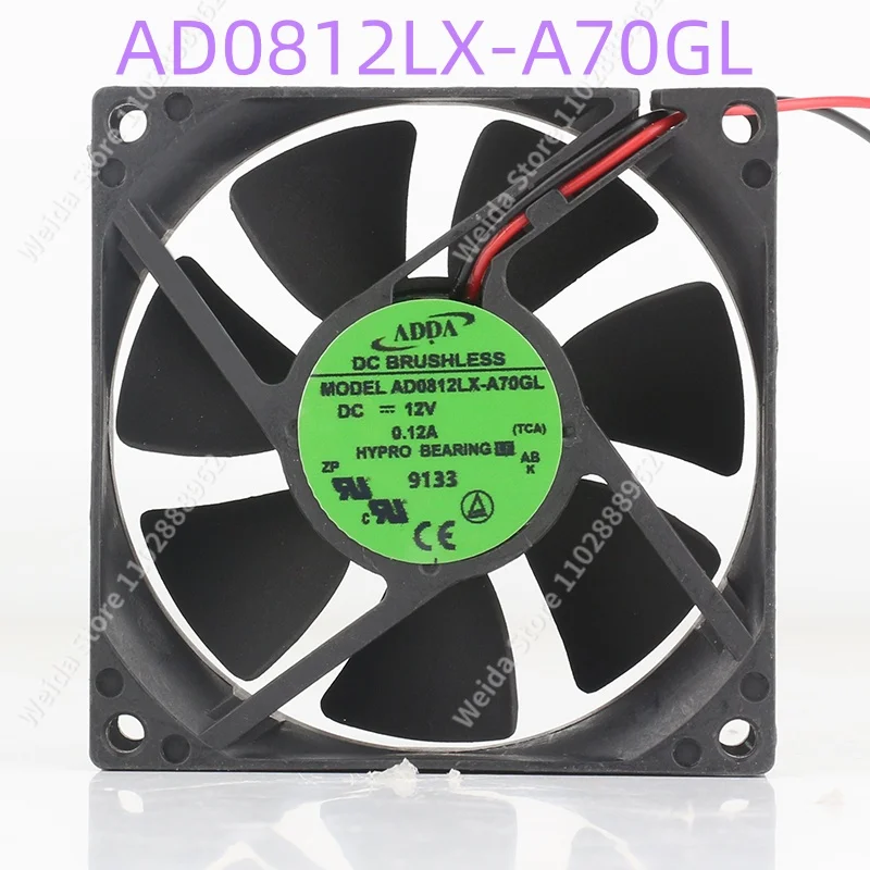 Cooling fan ADDA 5V 24V 48V DC 12V 0.12A AC EC 8025 8CM 80X80X25MM Dahua hard disk recorder motherboard inverter AD0812LX-A70GL