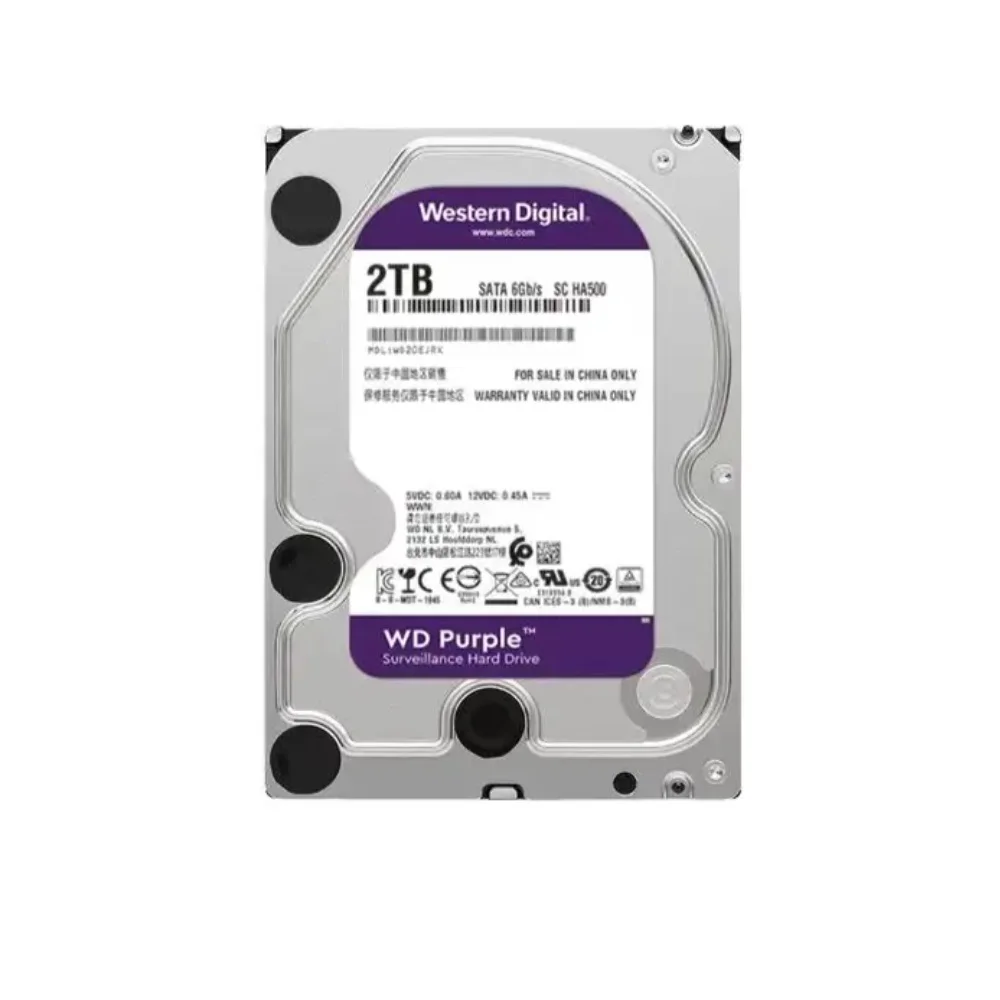 

Western Digital 2TB WD Purple Surveillance Internal Hard Drive HDD - SATA 6 Gb/s, 64 MB Cache, 3.5" - WD20PURX (Renewed)