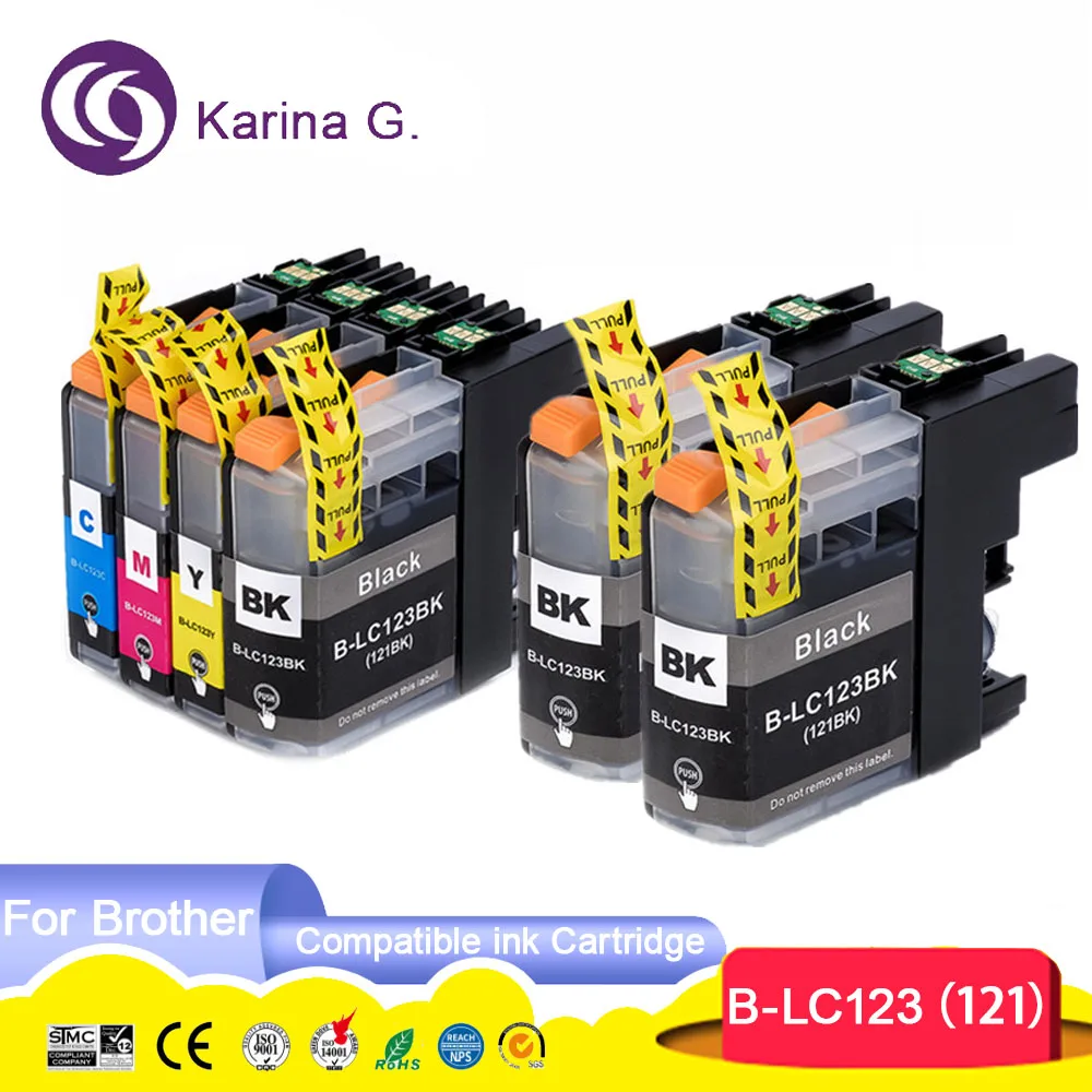 

6X LC123 Совместимый картридж для Brother MFC-J4410DW/J4510DW/J4610DW/J4710DW/J470DW/J6920DW/J870DW/J245/J650DW/J6720DW