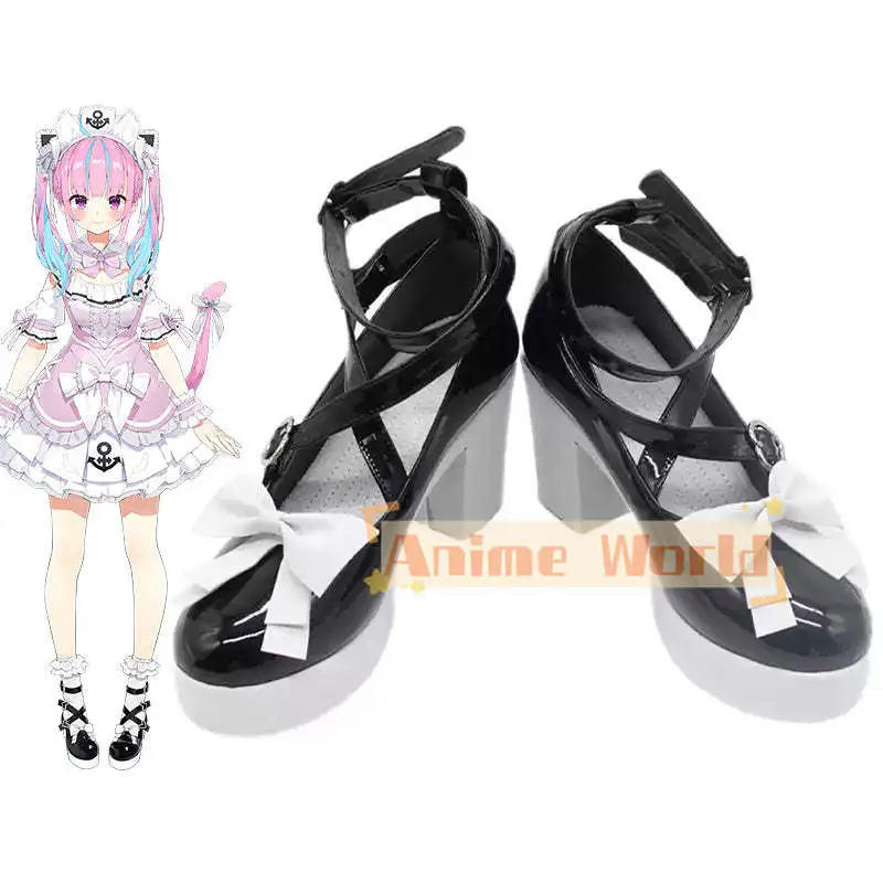 Virtual YouTuber Minato Aqua Fifth Costume Maid Dress Cosplay Shoes Boots Custom-made Halloween Carnival Party Props