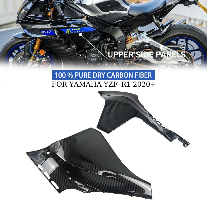 

Для YAMAHA YZF-R1 R1M 2020-2025 настоящий карбоновый сухой аксессуар для мотоцикла из углеродного волокна, боковая рама, верхние боковые панели, комплект обтекателя