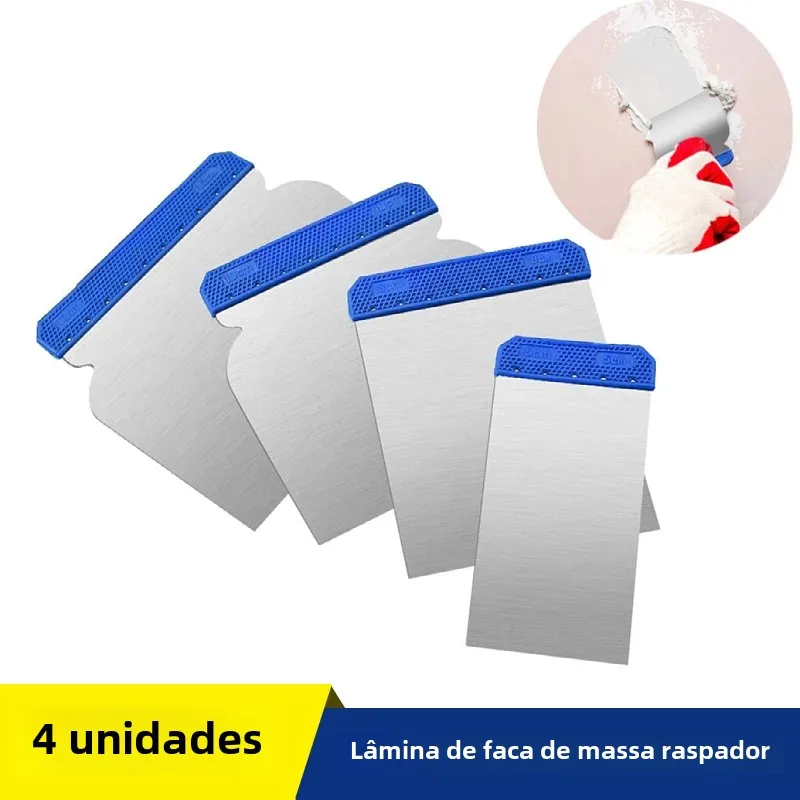 4 pçs/lote raspador putty faca lâmina ferramentas de pintura mão reboco lâmina de limpeza pá para papel de parede/decalques/acabamento de drywall