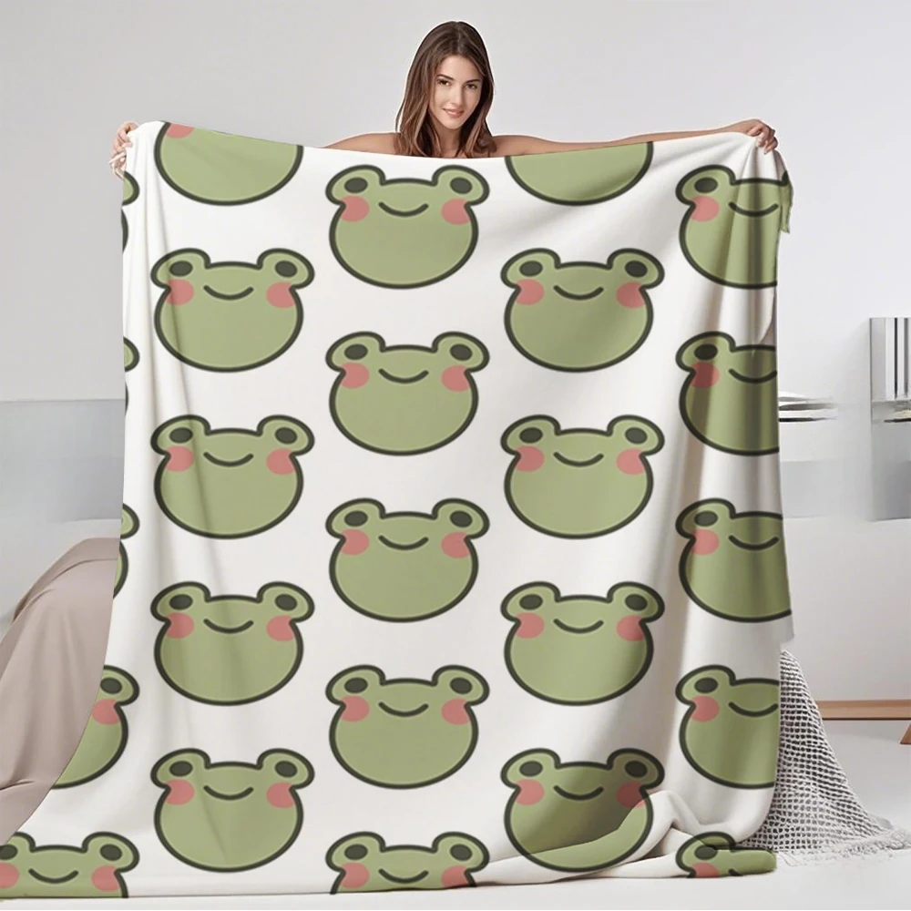 

Thoughtful Gift Flannel Bed Blanket Cute Frog Luxury Coverlet Knit Throw With Moisture-wicking Anti-pilling Blankets For Seniors