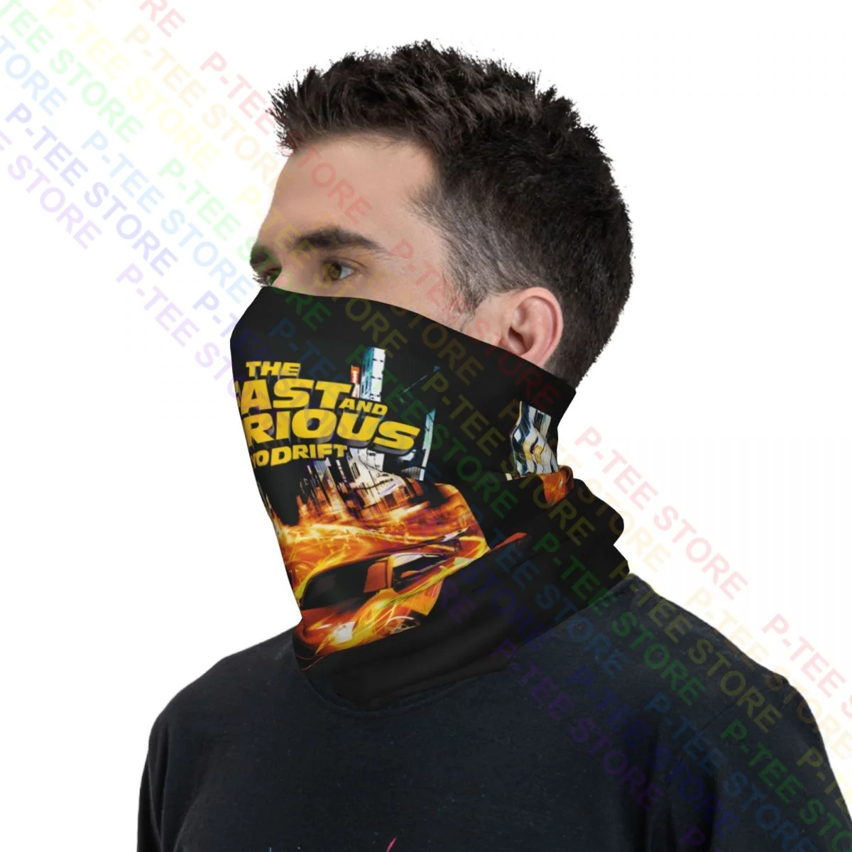 O rápido e furioso tóquio drift pescoço gaiter bandana lenço máscara facial unisex ciclismo alta elástica