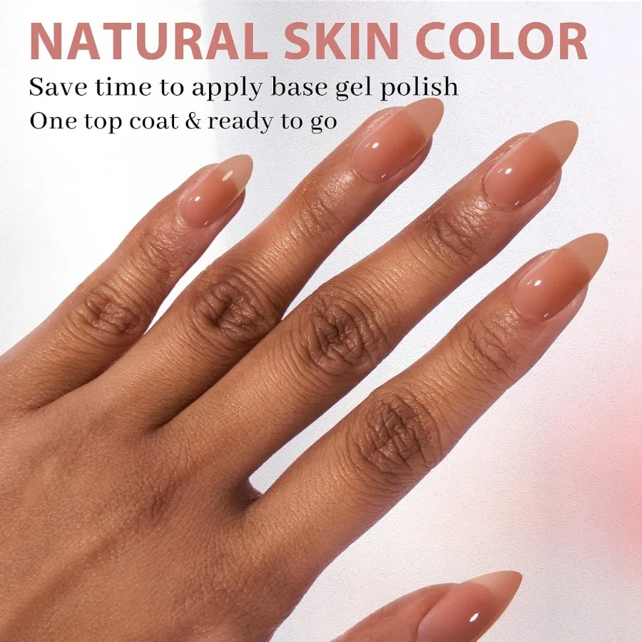 Punte per unghie in gel morbido marrone con 150 pezzi Unghie finte medie Colla per unghie in gel Top Coat Lampada per unghie Stampa precolorata sulle unghie per unghie fai da te