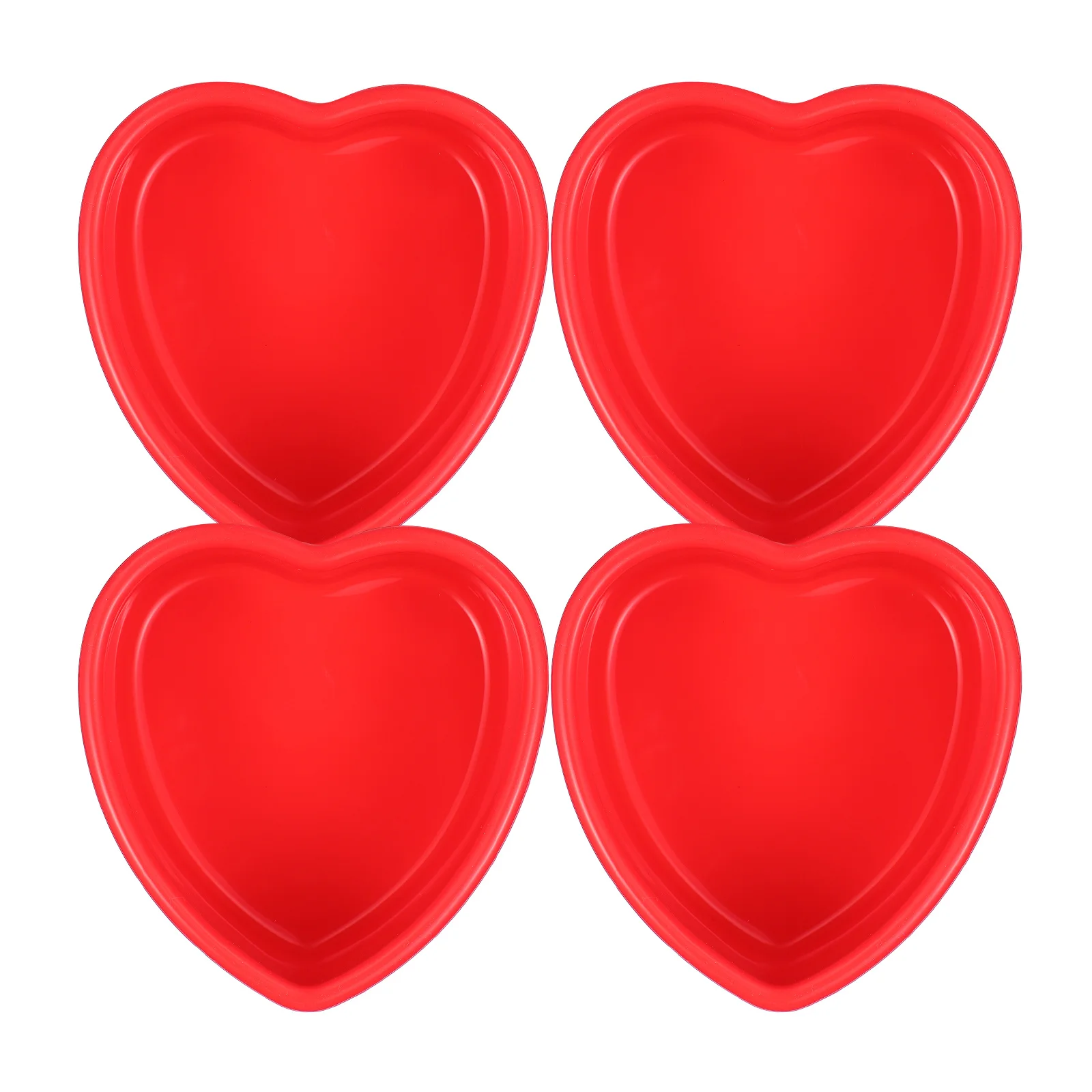 

4Pcs Silicone Heart Shaped Cake Molds Nonstick Baking Pans for Valentines Day Oven Microwave Freezer Shaped Cake Mold