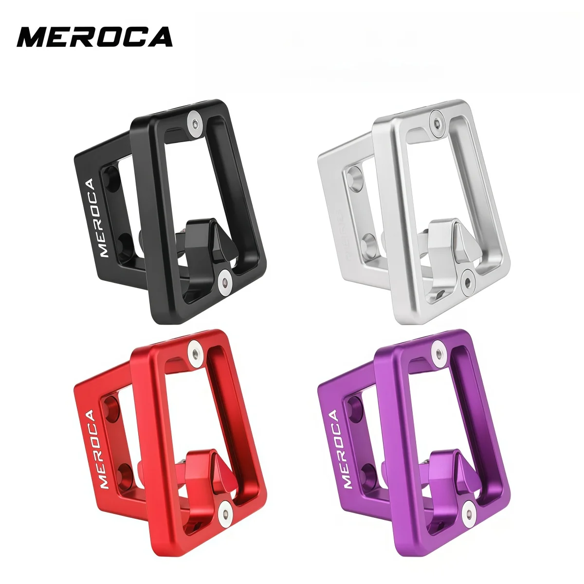 MEROCA PNS07 CNC Aluminum Front Carrier Block For Brompton Folding Bike – Split Design Quick-Release 2 Hole Mount (Black Purple)