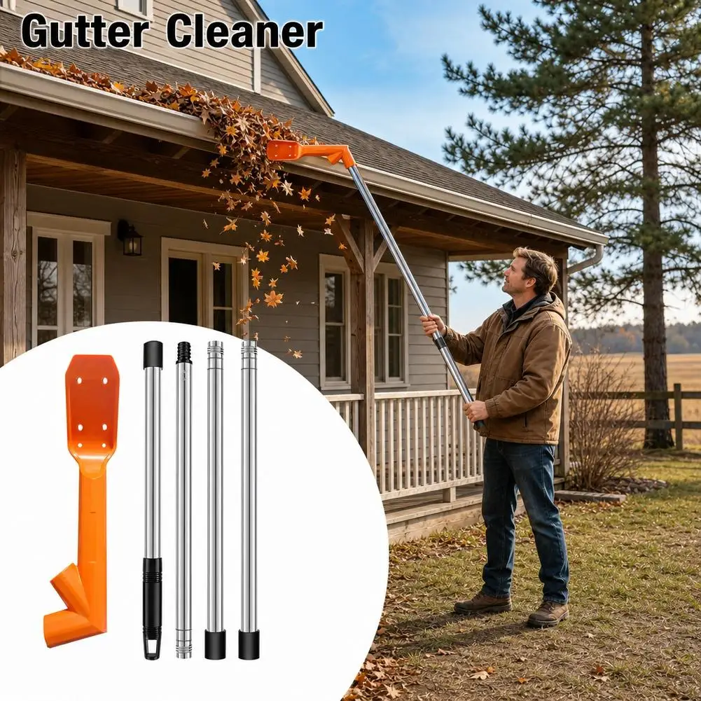 Long Handle Pipe Cleaners Tool Abrasion Resistance Thicken Gutter Cleaning Tool Easy to Use Ergonomic Drain Unclogger Street