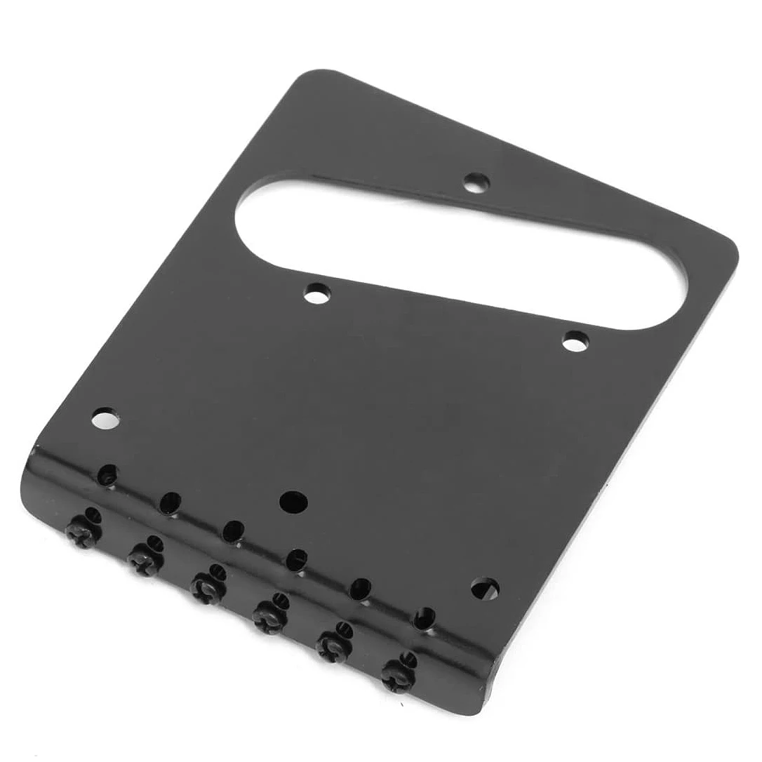 6 Saddle Ashtray Bridge Tailpiece for Telecaster Tele Electric Guitar (Black)