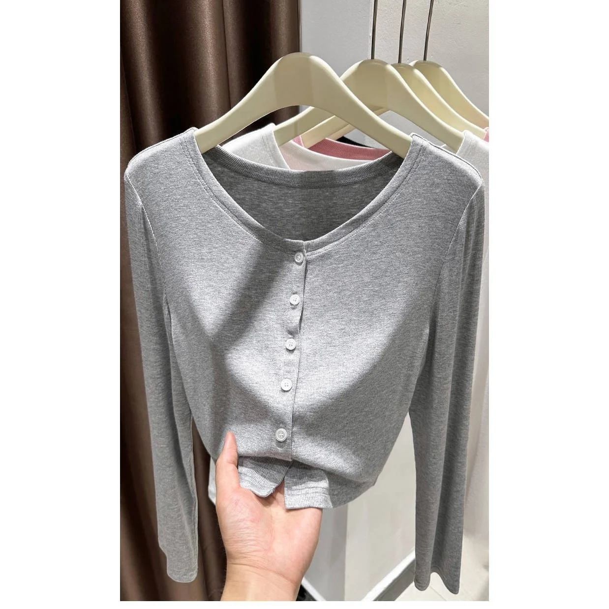 

Gray Modal Sun Protection Cardigan Women Summer Outerwear Strap Ice Silk Air Conditioned Room Outer Knitted Sweater Coat