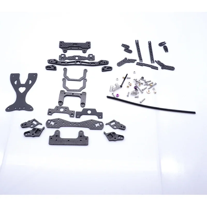 mini 4wd carbon set spring front and rear swing fish fly fish car pivot set for mini 4wd chassis MS MSL 1 set cnc model