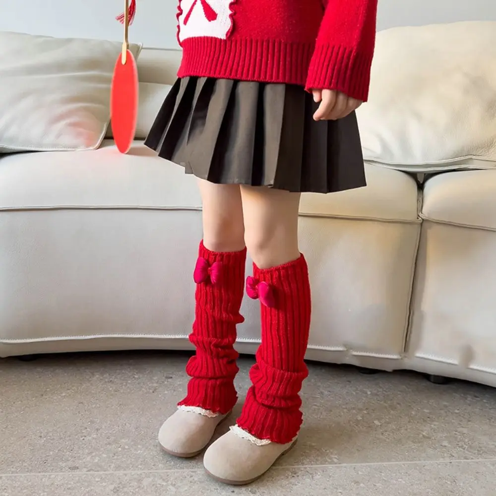 

New Year Harajuku Jk Leg Warmers Solid Color Nylon Knitted Leg Cover Foot Cover Lolita Red Leg Socks Stockings