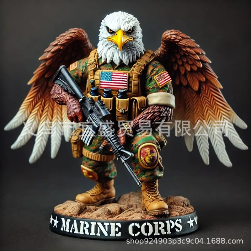 

Vintage American Eagle Soldier Figurine - Military-themed Resin Decoration with Unique Eagle Design