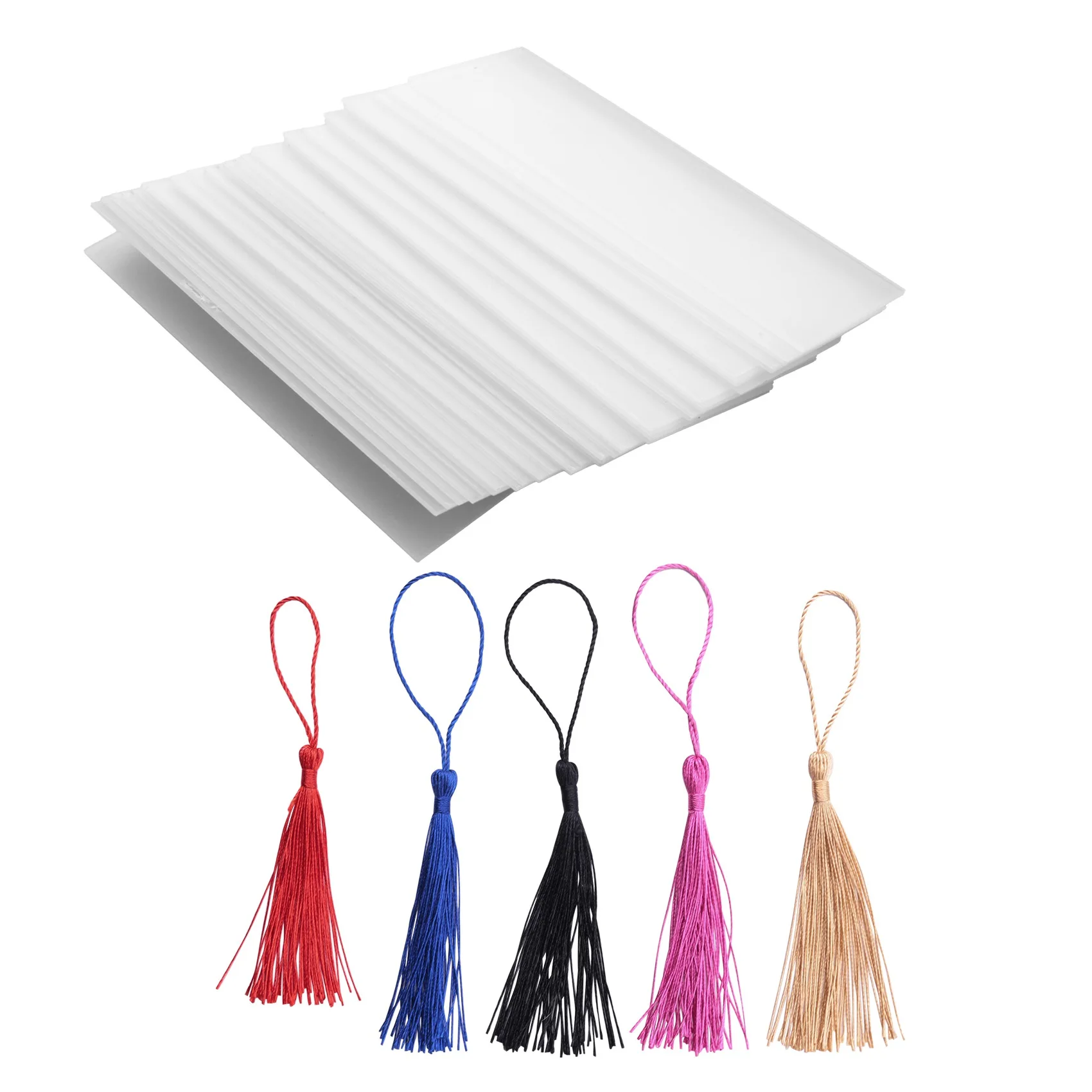 

Popular 40 PCS Acrylic Bookmark Blank Clear DIY Unfinished Mini Book Markers with Colorful Tassels for DIY Craft Ornaments