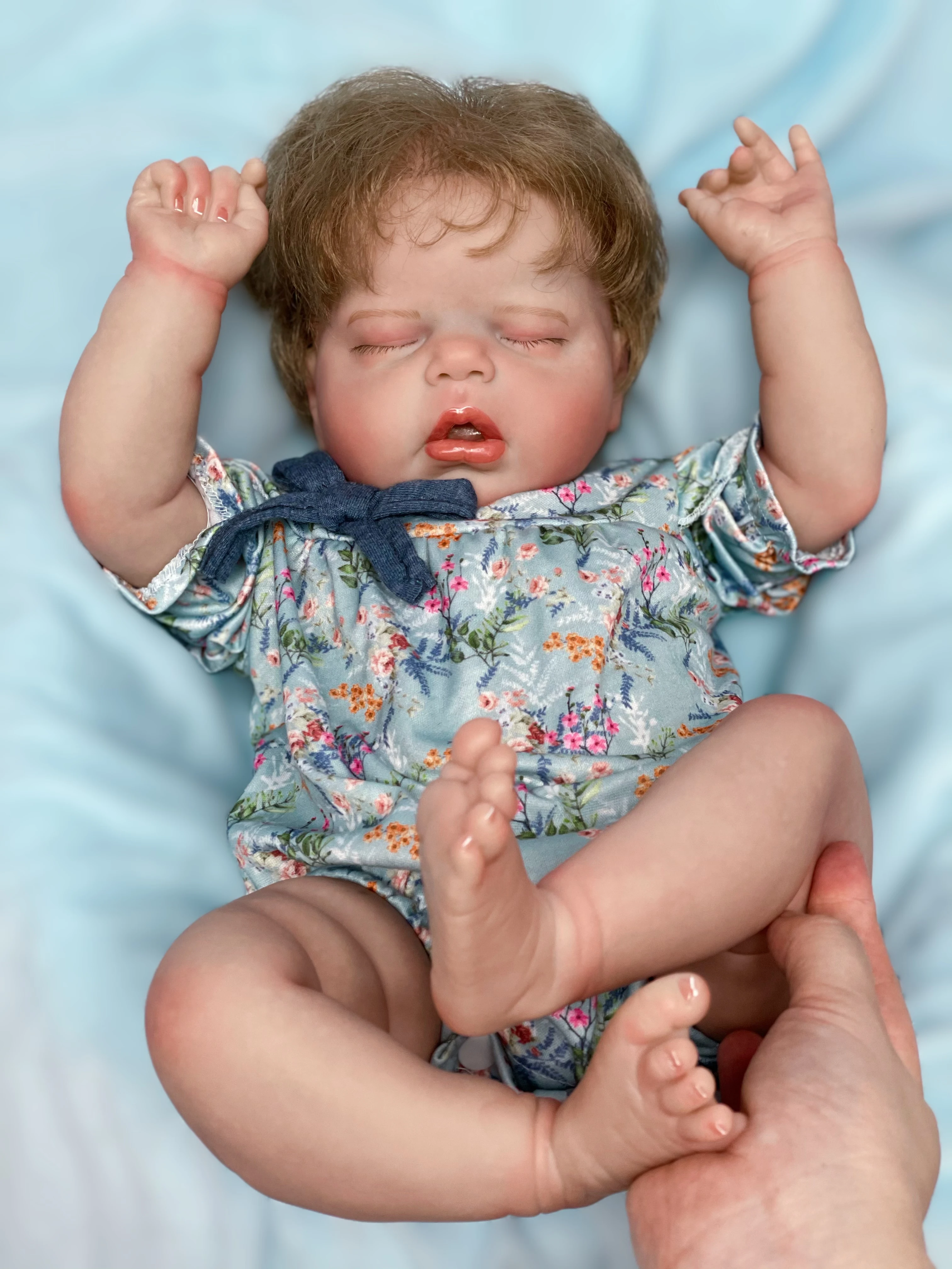 Bebe Reborn Dolls 22Inch Sleeping Alexis Artist Painted Realistic Newborn Baby Doll Toys For Kid\'s Gifts Pеборн Muñecas Reborn