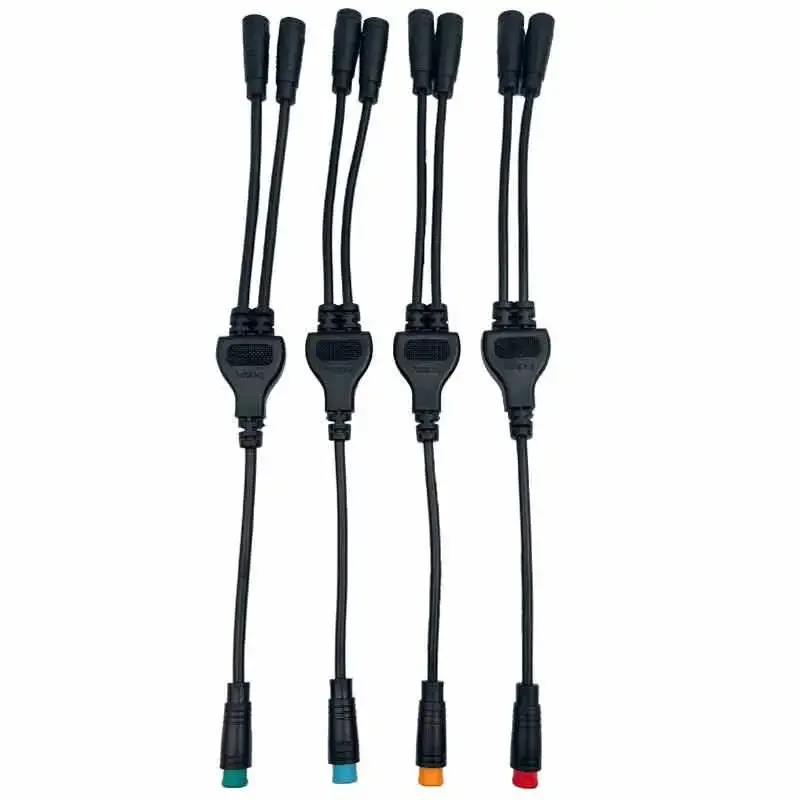M8 2 3 4 5 Pin Wire Splitter Connector Waterproof 1 Male to 2 Female Y-shaped Tee Cable Splitter E-bike Lights Connection Wire