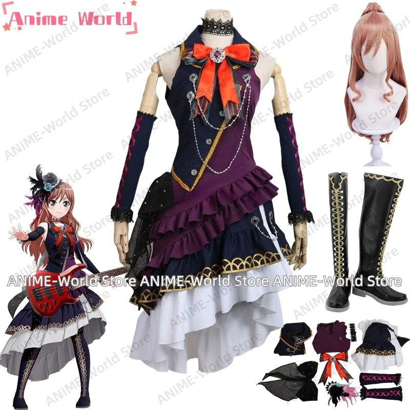 

《Custom Size》Anime Game BanG Dream! Imai Lisa Cosplay Costume Dress Wig Shoes Halloween Party Christmas Uniform Any Size