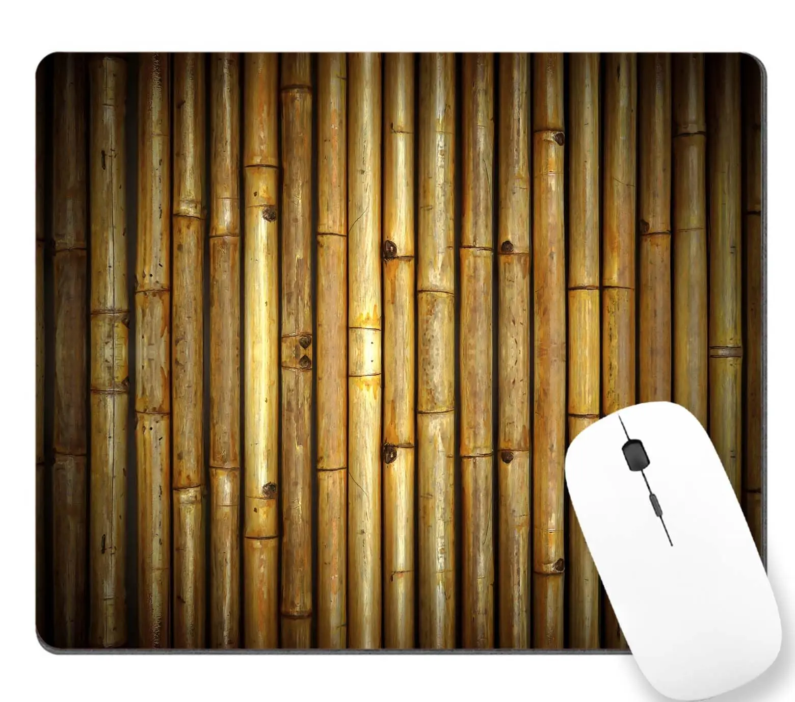 

Natural Bamboo Fence Printing Lock Edge Gaming Mousepad Gamer Mouse Mat Keyboard Mats Desk Pad Mousepads 30x25cm