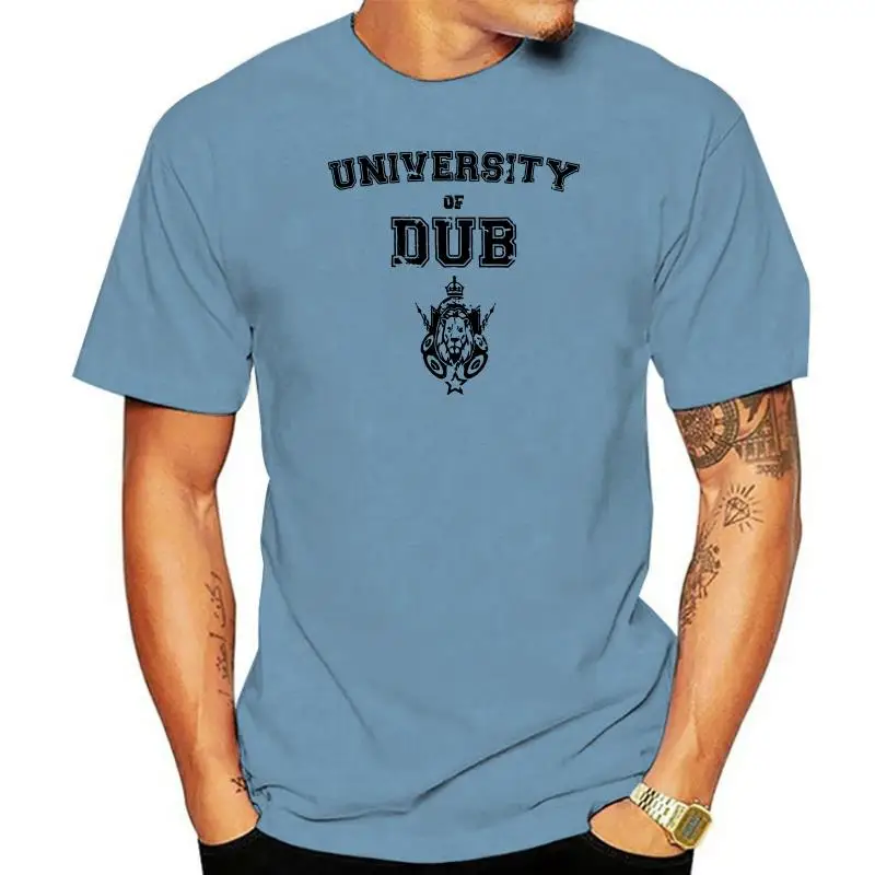 Music T-Shirt University Of Dub Slogan Distressed Sound System Reggae Step TEE Shirt Cotton Short Sleeve