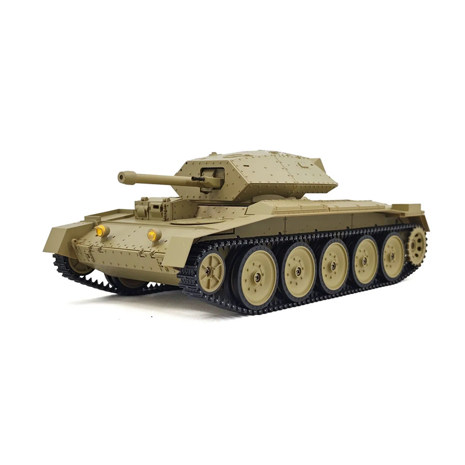 1/16 RC tanque de batalla CoolBank Crusader MK III 2,4G Control remoto RTR tanque militar modelo 360 ° Lámparas giratorias de sonido de humo de torreta
