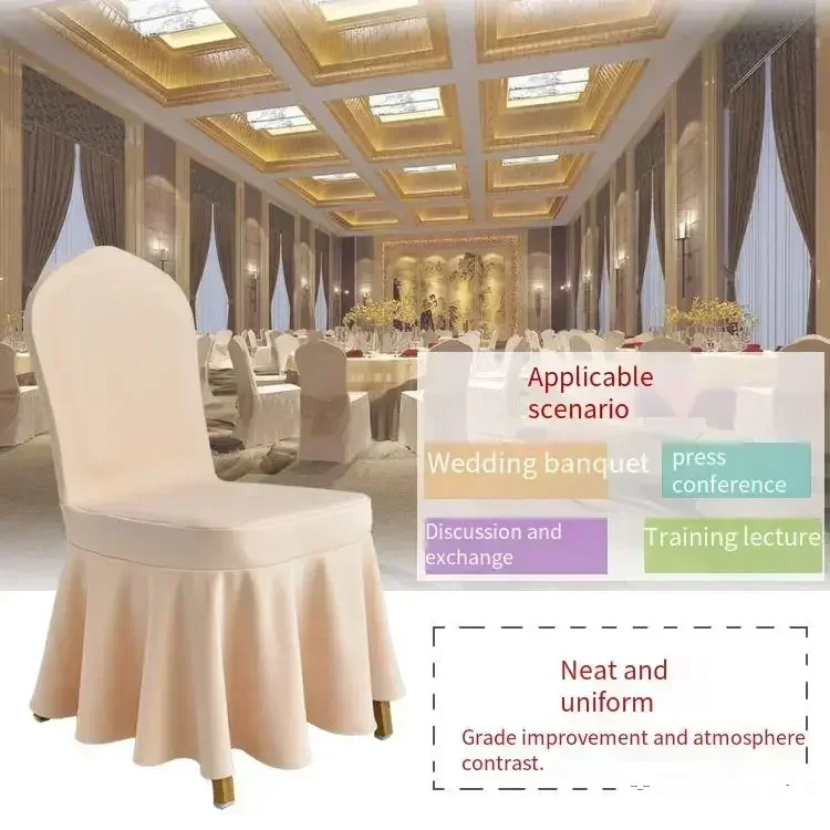 5/10/50/100pcs White Thick Pleated skirt Spandex Chair cover Banquet Hotel Wedding decoration Party Event Seat Protector Cloth