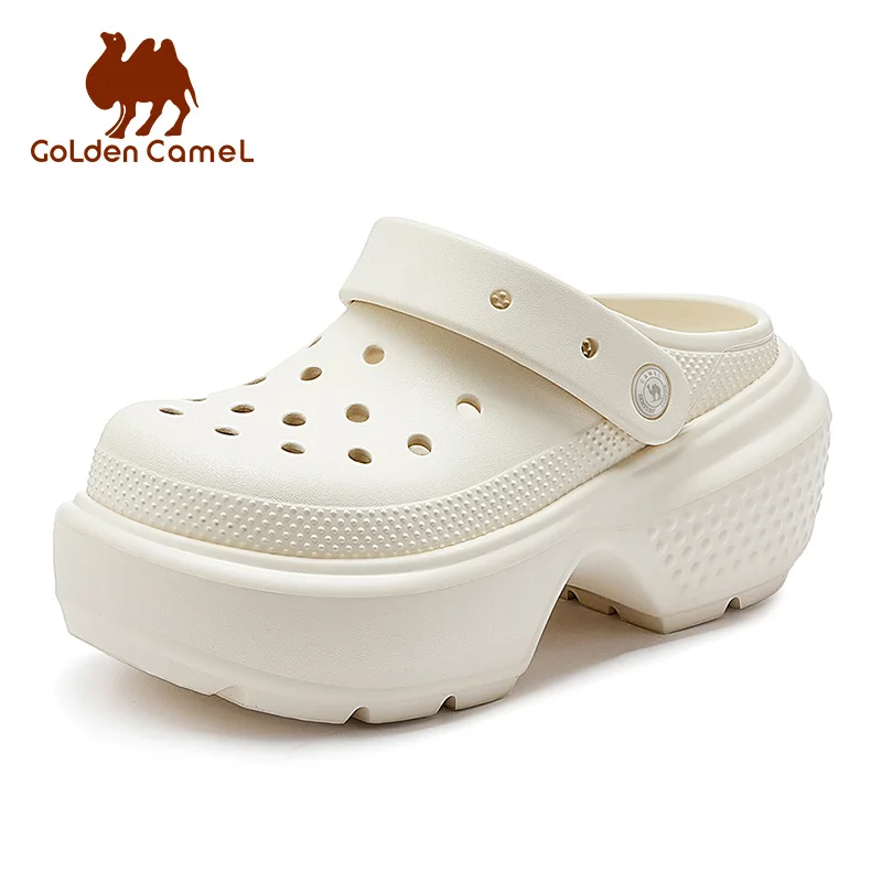 

GOLDEN CAMEL Women's Sandals Comfortable Clogs Casual Slippers Thick-soled Height-enhancing Hole Shoes for Women 2025 Summer New