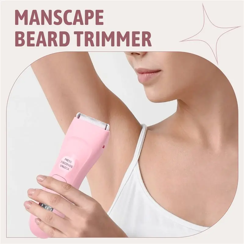 AT28-Hair Trimmer Electric Digital Hair Clipper Groin And Intimate Hair Shaver Pubic Shaving Device