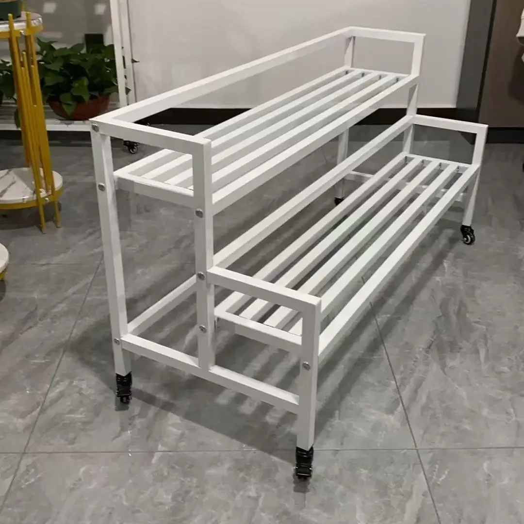 Cross-border balcony flower stand household indoor and outdoor stepped succulent shelf wrought iron floor trapezoidal