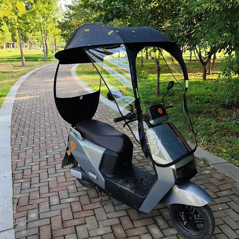 2026 Storm-Resistant E-Scooter Canopy Factory Direct - 420D Oxford Bike/Motorcycle Sunshade & Rain Cover