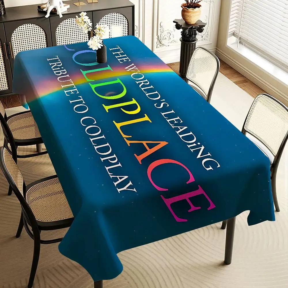 Classic Pop Rock Band C-Coldplay Tablecloth Birthday Party Wedding Christmas Table Cover Wipe Desk Cloth Decor Covers Rectangle